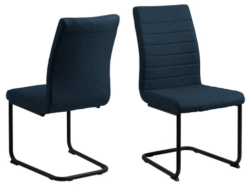Set di 2 sedie da pranzo in tessuto Gundrun Blu