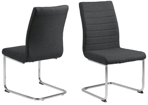 Set di 2 sedie da pranzo in tessuto Gundrun Grigio