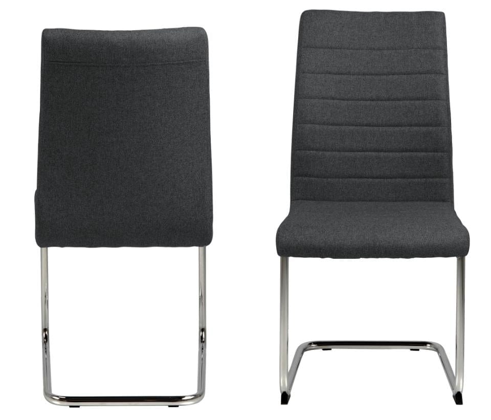 Set di 2 sedie da pranzo in tessuto Gundrun Grigio (1)