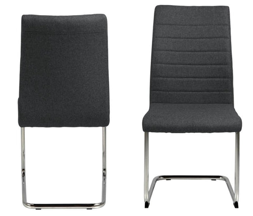 Set di 2 sedie da pranzo in tessuto Gundrun Grigio (1)