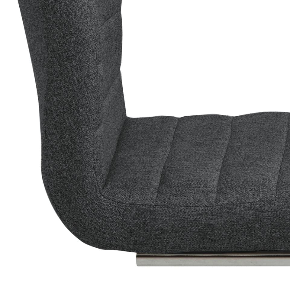 Set di 2 sedie da pranzo in tessuto Gundrun Grigio (4)