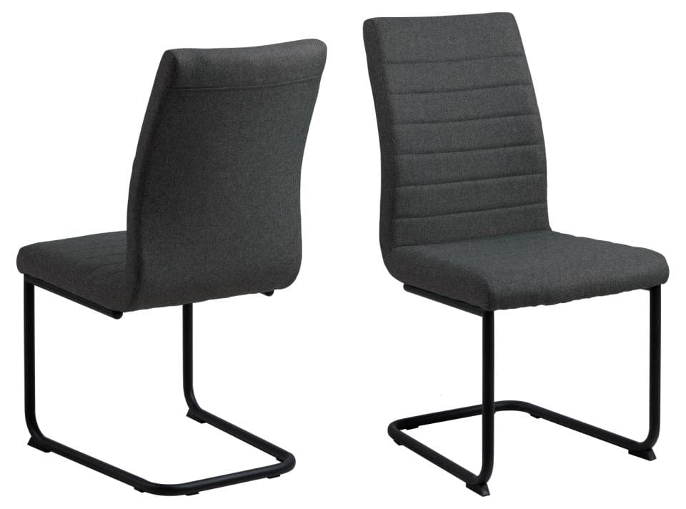 Set di 2 sedie da pranzo in tessuto Gundrun Grigio