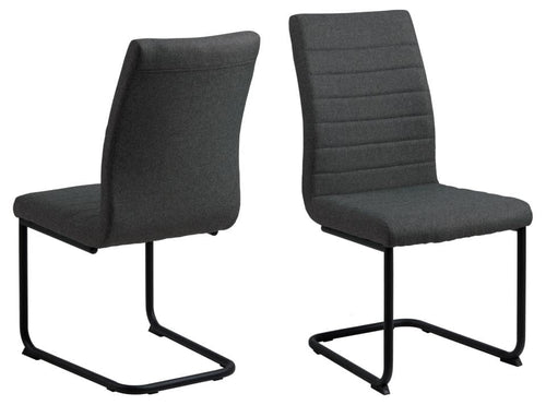 Set di 2 sedie da pranzo in tessuto Gundrun Grigio