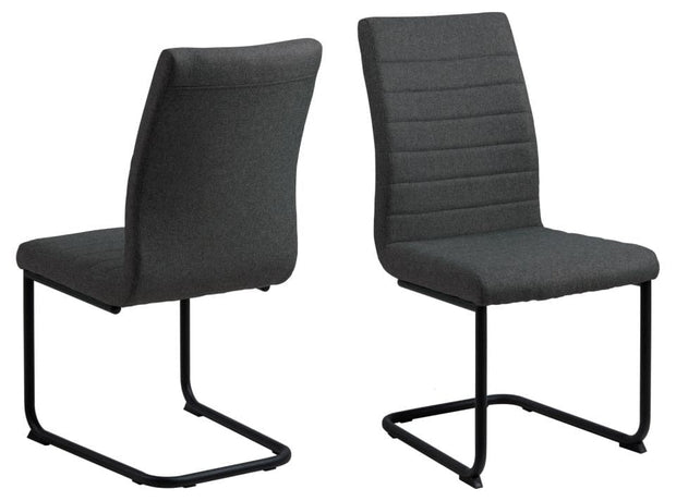 Set di 2 sedie da pranzo in tessuto Gundrun Grigio