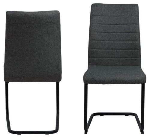 Set di 2 sedie da pranzo in tessuto Gundrun Grigio (1)
