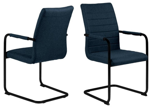 Set di 2 sedie da pranzo in tessuto Gundrun Plus Blu