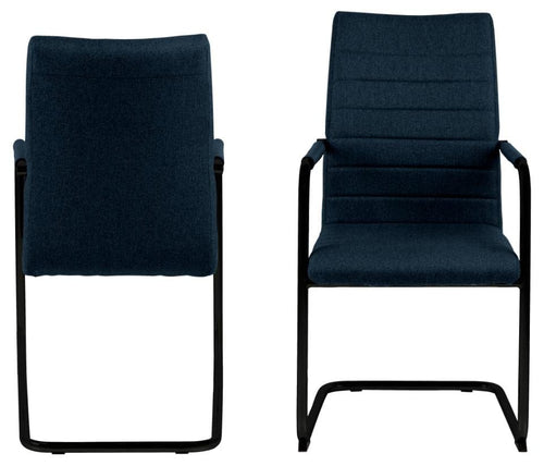 Set di 2 sedie da pranzo in tessuto Gundrun Plus Blu (1)
