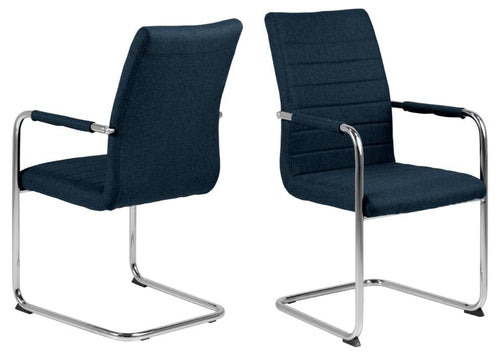 Set di 2 sedie da pranzo in tessuto Gundrun Plus Blu