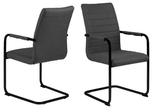 Set di 2 sedie da pranzo in tessuto Gundrun Plus Grigio