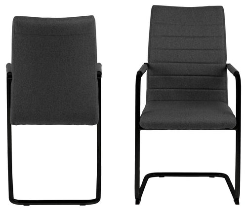 Set di 2 sedie da pranzo in tessuto Gundrun Plus Grigio (1)