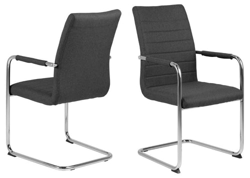 Set di 2 sedie da pranzo in tessuto Gundrun Plus Grigio
