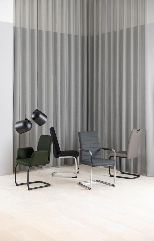 Set di 2 sedie da pranzo in tessuto Gundrun Plus Grigio (2)