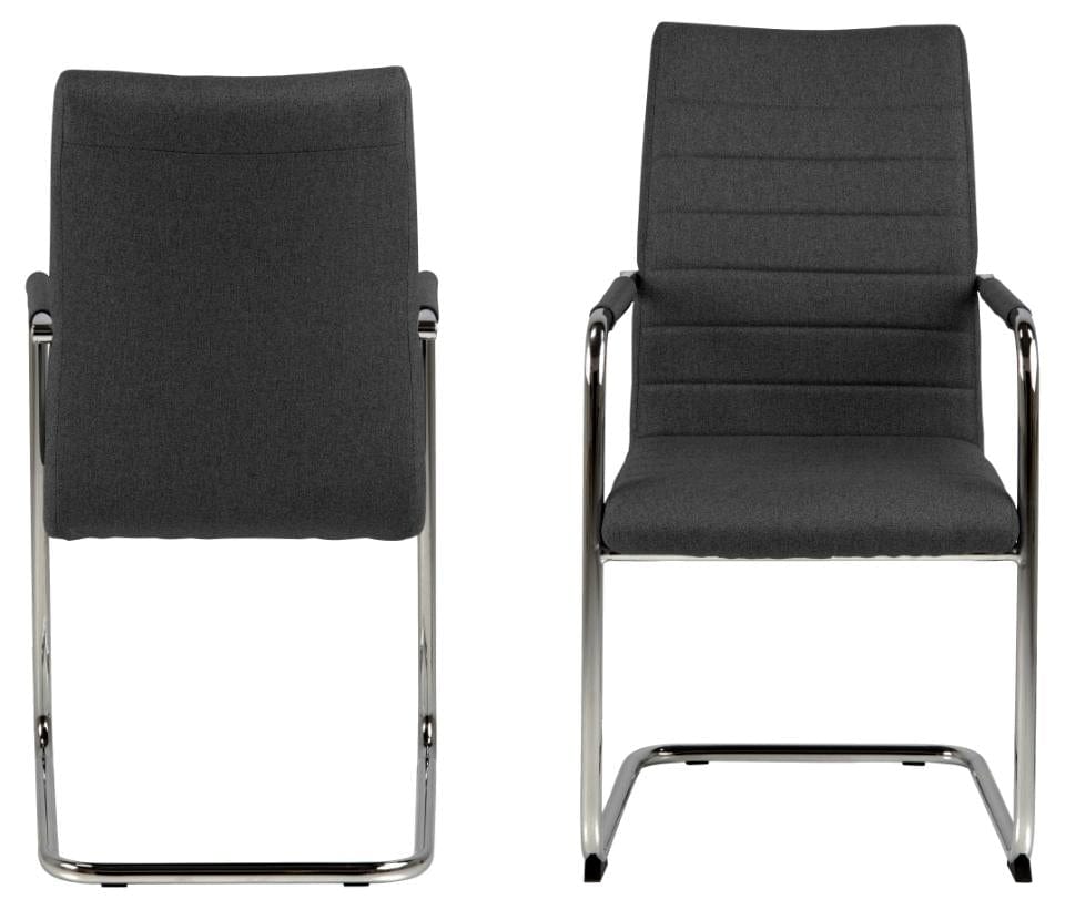 Set di 2 sedie da pranzo in tessuto Gundrun Plus Grigio (3)