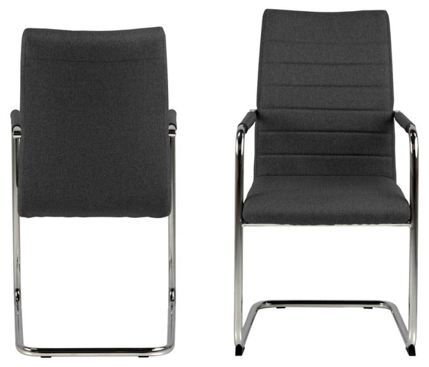 Set di 2 sedie da pranzo in tessuto Gundrun Plus Grigio (3)