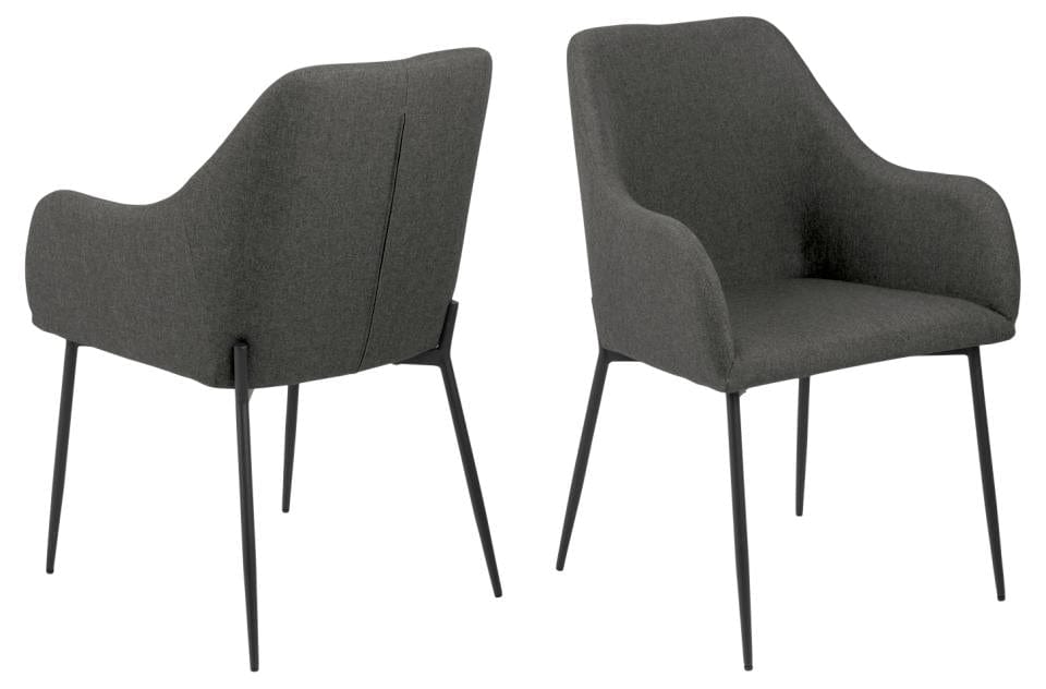 Set di 2 sedie da pranzo in tessuto June Grigio