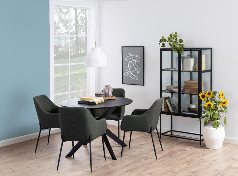 Set di 2 sedie da pranzo in tessuto June Grigio (2)
