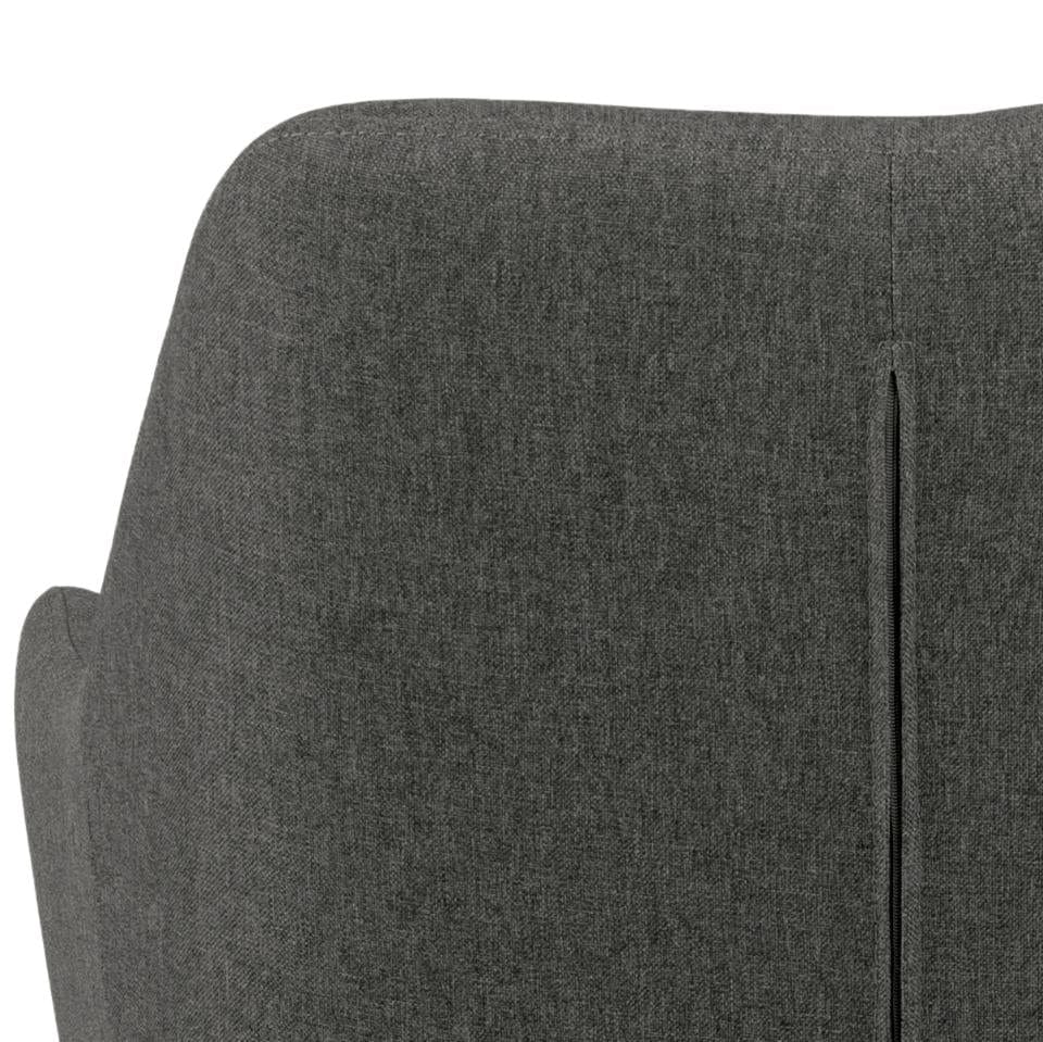 Set di 2 sedie da pranzo in tessuto June Grigio (7)