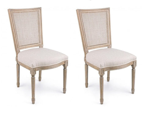 Set di 2 sedie da pranzo in tessuto Liliane Beige
