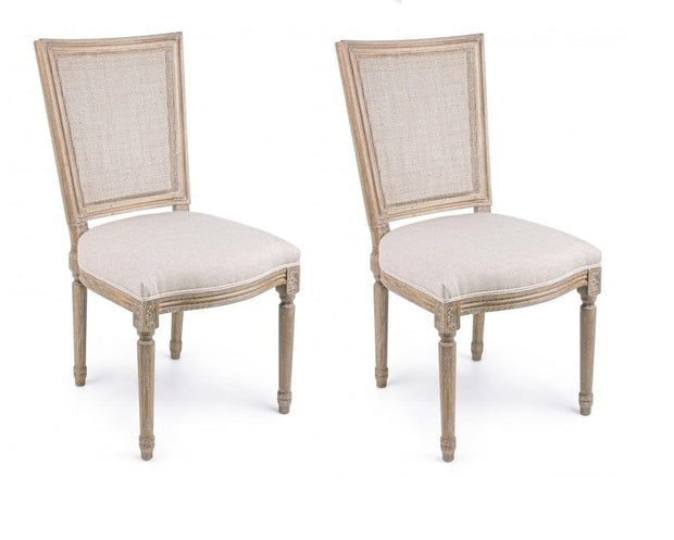 Set di 2 sedie da pranzo in tessuto Liliane Beige