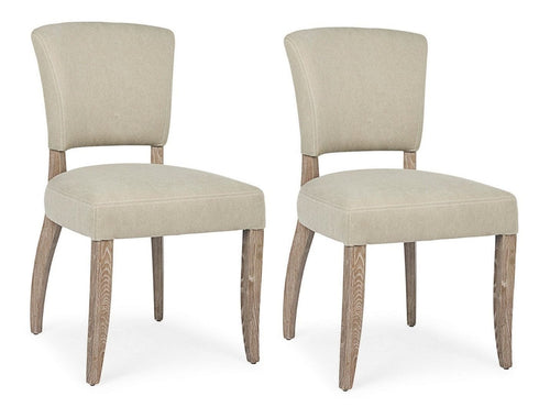 Set di 2 sedie da pranzo in tessuto Maratriz Beige