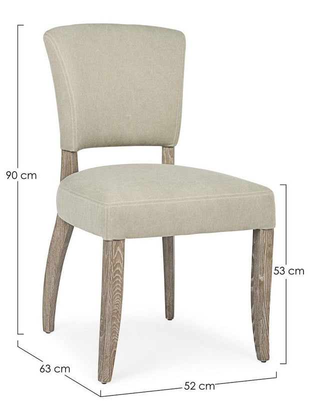 Set di 2 sedie da pranzo in tessuto Maratriz Beige (8)