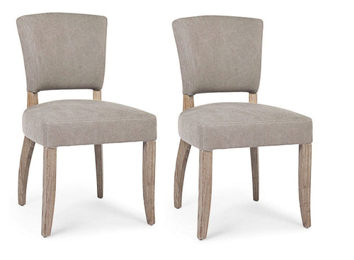 Set di 2 sedie da pranzo in tessuto Maratriz Grigio