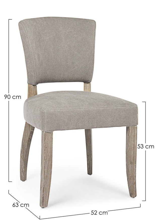 Set di 2 sedie da pranzo in tessuto Maratriz Grigio (8)