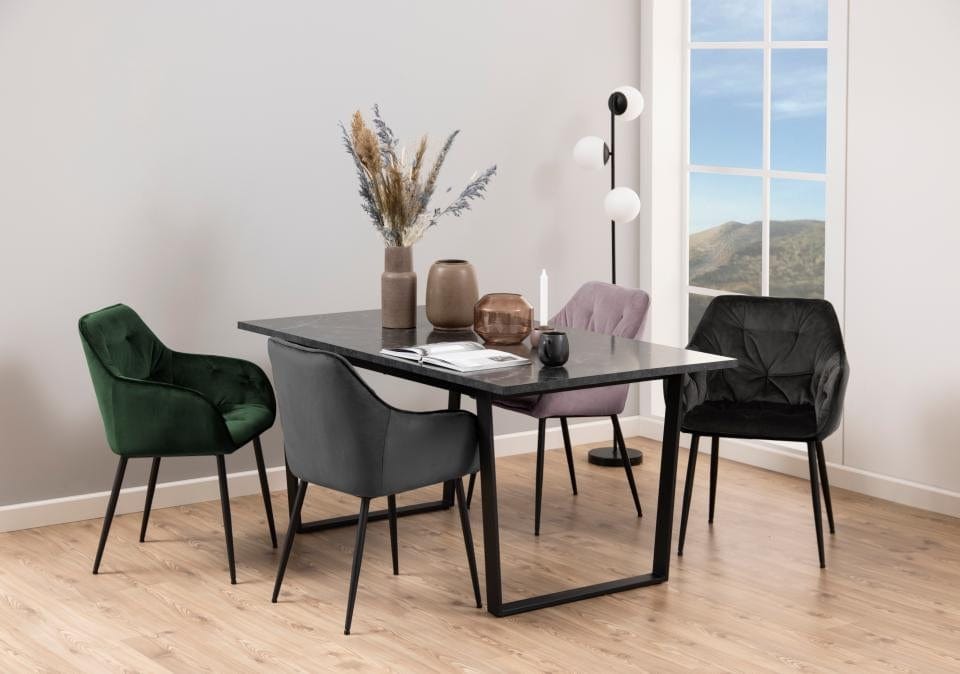 Set di 2 sedie da pranzo in velluto Brooke Verde (3)