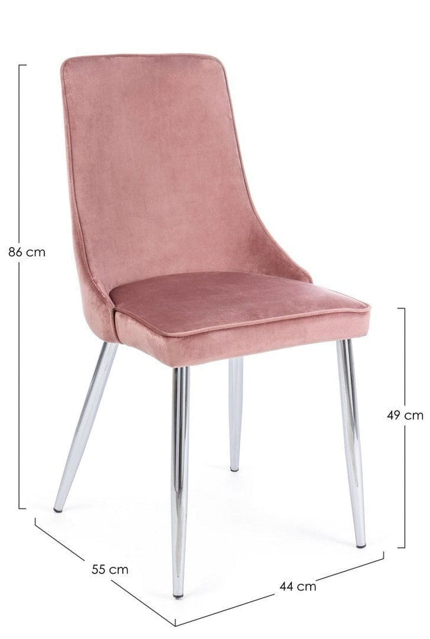 Set di 2 sedie da pranzo in velluto Corinna Rosa (6)
