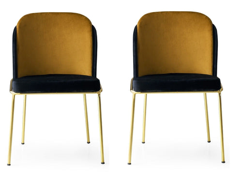 Set di 2 sedie da pranzo in velluto Dore 102 Nero