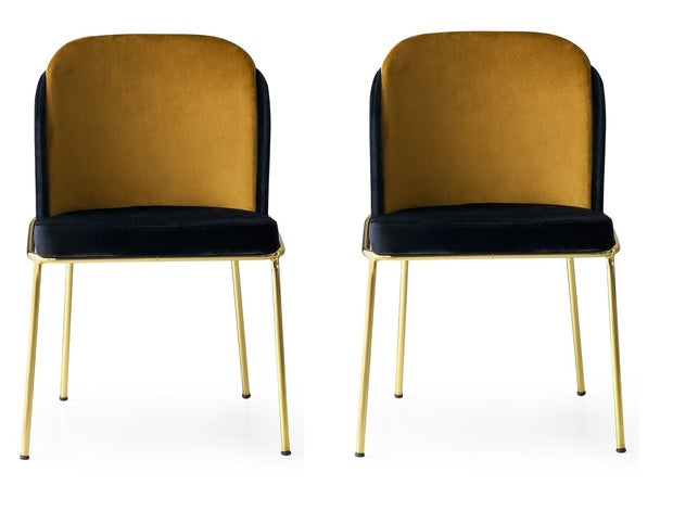 Set di 2 sedie da pranzo in velluto Dore 102 Nero