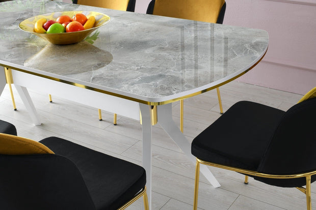 Set di 2 sedie da pranzo in velluto Dore 102 Nero (3)