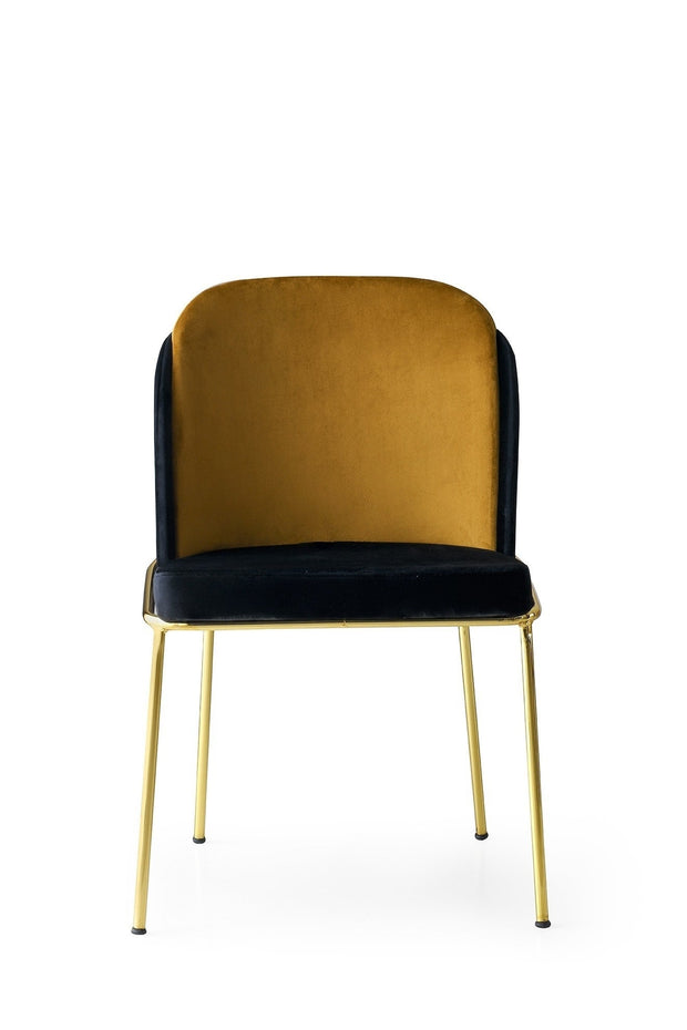 Set di 2 sedie da pranzo in velluto Dore 102 Nero (5)