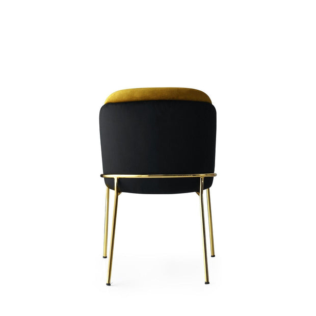 Set di 2 sedie da pranzo in velluto Dore 102 Nero (6)