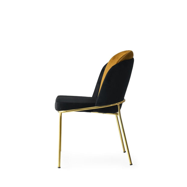 Set di 2 sedie da pranzo in velluto Dore 102 Nero (7)