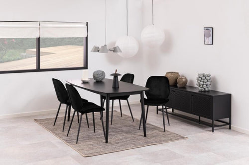 Set di 2 sedie da pranzo in velluto Femke Nero (1)