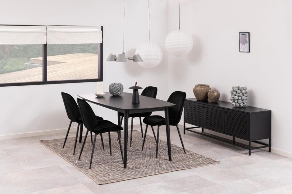 Set di 2 sedie da pranzo in velluto Femke Nero (2)