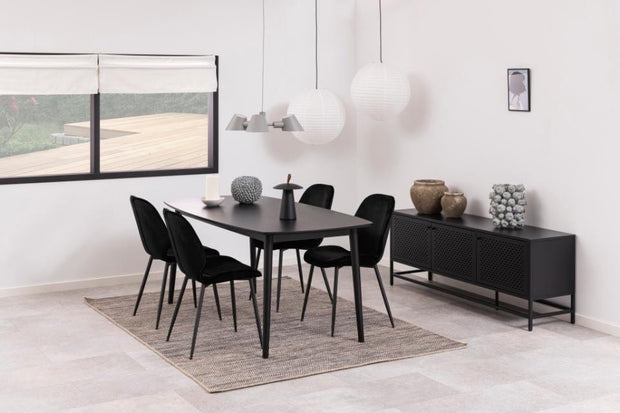 Set di 2 sedie da pranzo in velluto Femke Nero (2)