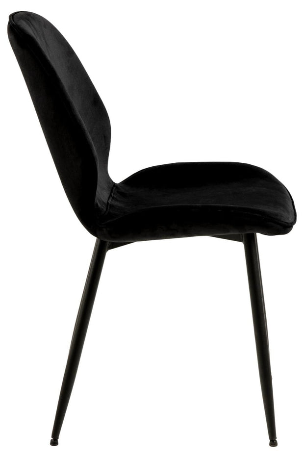 Set di 2 sedie da pranzo in velluto Femke Nero (4)