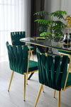 Set di 2 sedie da pranzo in velluto Kusa 141 Verde (2)