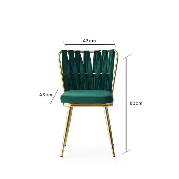 Set di 2 sedie da pranzo in velluto Kusa 141 Verde (7)