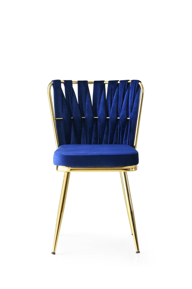 Set di 2 sedie da pranzo in velluto Kusa 142 Blu (4)