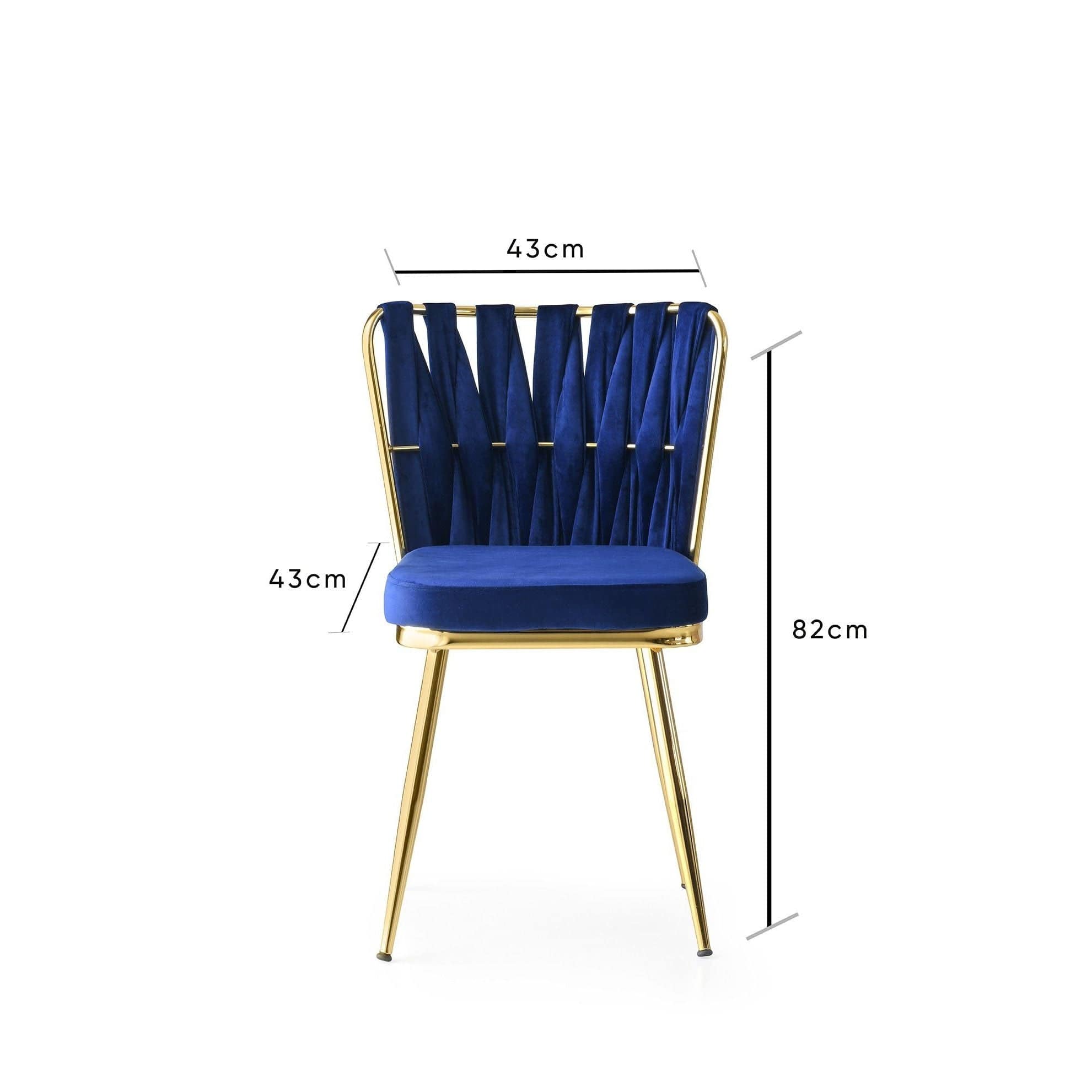 Set di 2 sedie da pranzo in velluto Kusa 142 Blu (8)