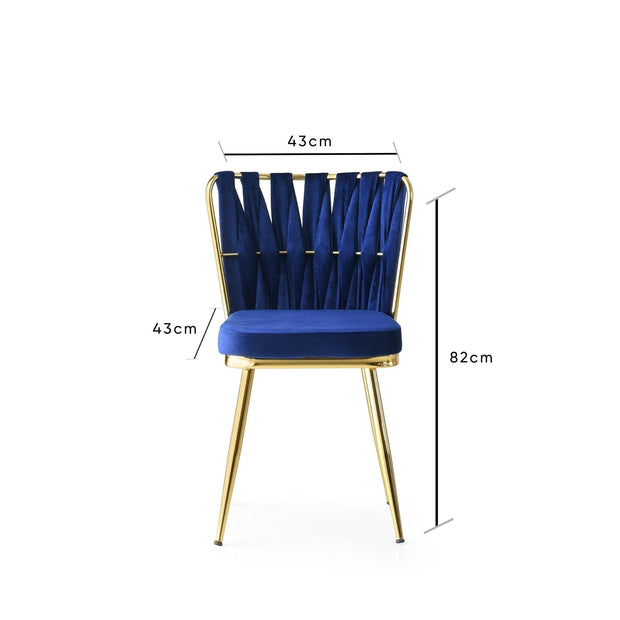 Set di 2 sedie da pranzo in velluto Kusa 142 Blu (8)