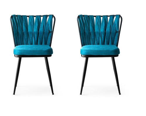 Set di 2 sedie da pranzo in velluto Kusa 158 Blu