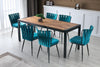 Set di 2 sedie da pranzo in velluto Kusa 158 Blu (1)
