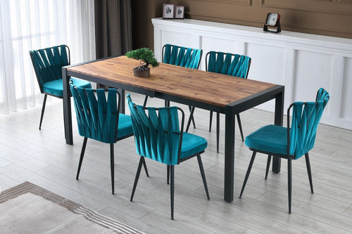 Set di 2 sedie da pranzo in velluto Kusa 158 Blu (1)