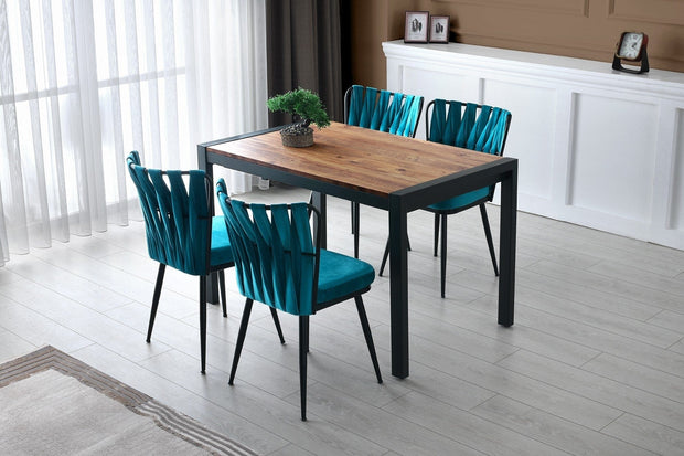 Set di 2 sedie da pranzo in velluto Kusa 158 Blu (2)