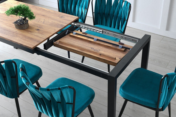 Set di 2 sedie da pranzo in velluto Kusa 158 Blu (4)