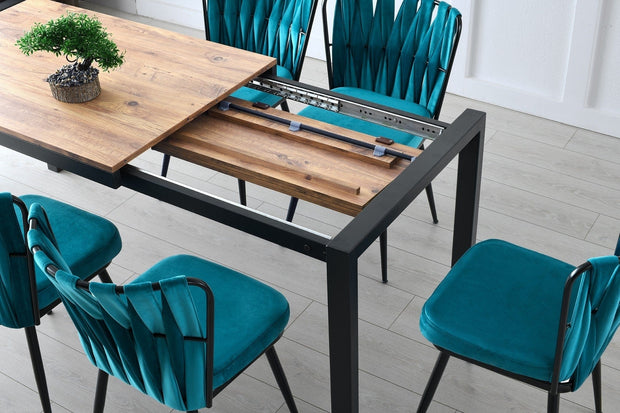 Set di 2 sedie da pranzo in velluto Kusa 158 Blu (5)